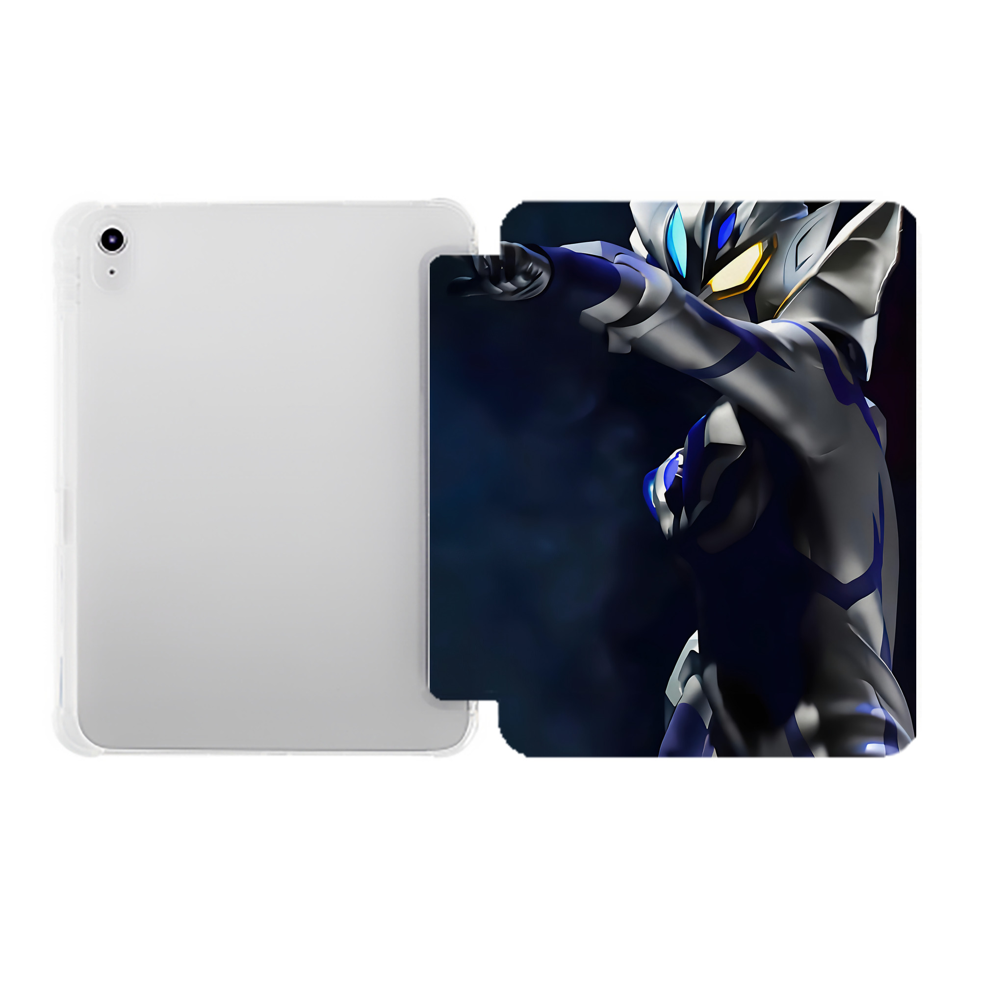 （画像用） ウルトラマン Ultraman IPad ケース ペン収納付き 三つ折りスタンド PUレザー×シリコン 対応機種9.5/10.5/10.9インチ